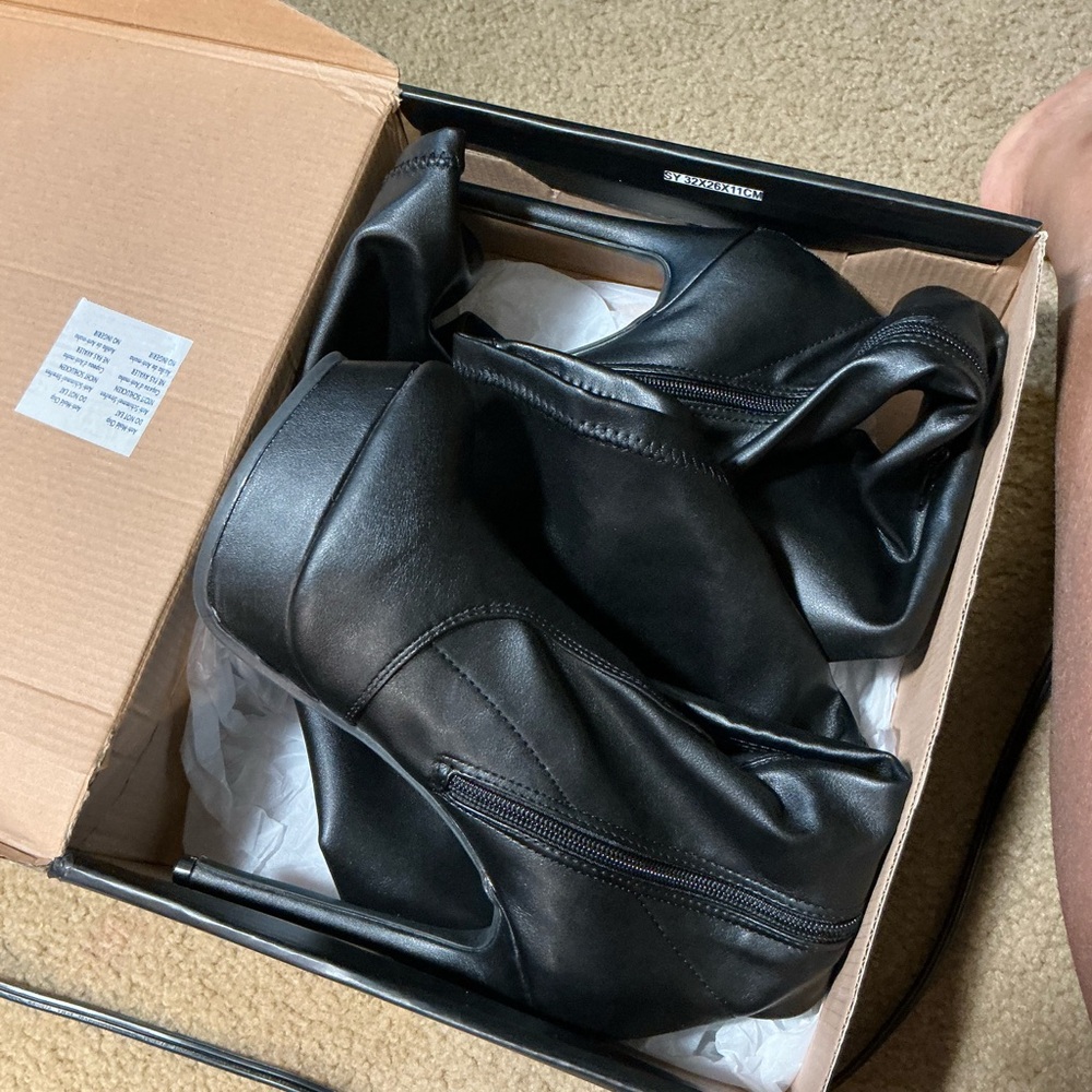 Fashion Nova Black Heeled Boots